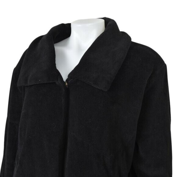 Young Fabulous & Broke Black Velour Furry Jacket Relaxed Fit Size Medium - Picture 4 of 11